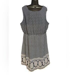 Indulge Black and White Sleeveless Scoop Neck Sundress